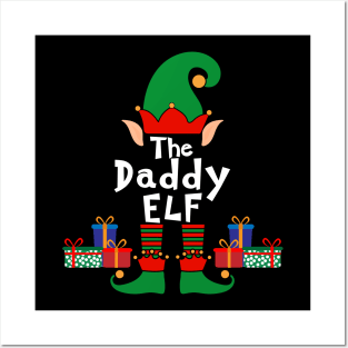 Funny Family Matching Christmas Daddy Elf Posters and Art